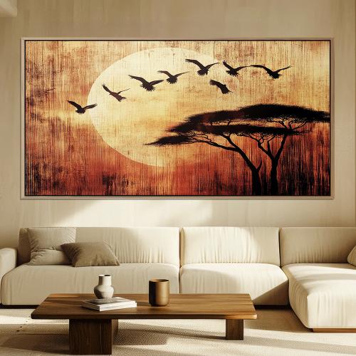 لوحة ورود واشجار بتصميم انيق