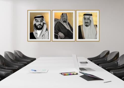 طقم لوحات ثلاثية(الملك المؤسس.الملك سلمان.ولي العه...