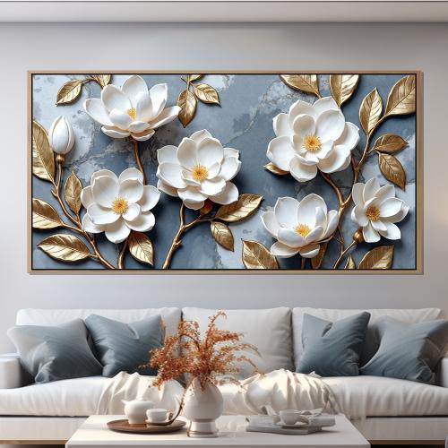 لوحة ورود واشجار بتصميم انيق