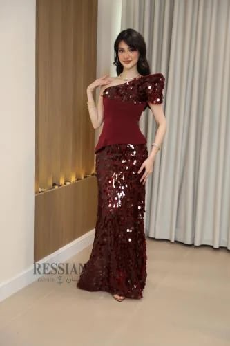 طقم كورسية ترتر سهره عودي بكتف