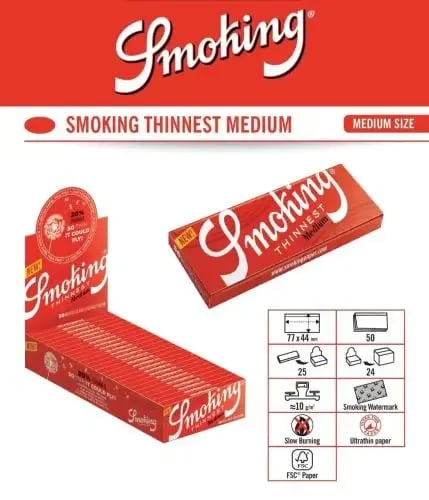 ورق لف سموكينج ثينست ميديوم – Smoking Thinnest Med...