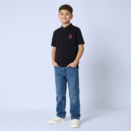 Boys' polo shirt, pique cotton, slim fit