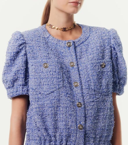 2024 قلادة شانيل شوكر ذهبي ازرق