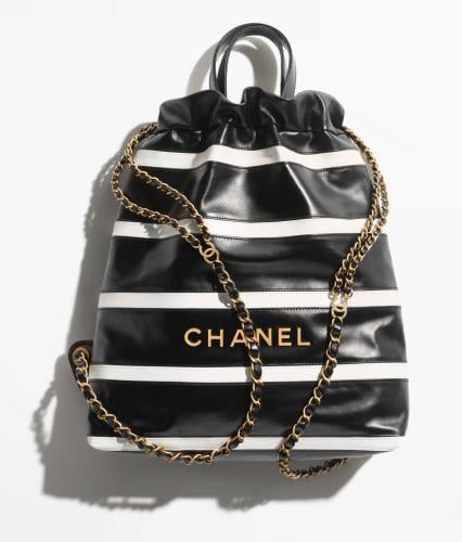 2024 حقيبة ظهر شانيل 22 CHANEL أبسود مخطط
