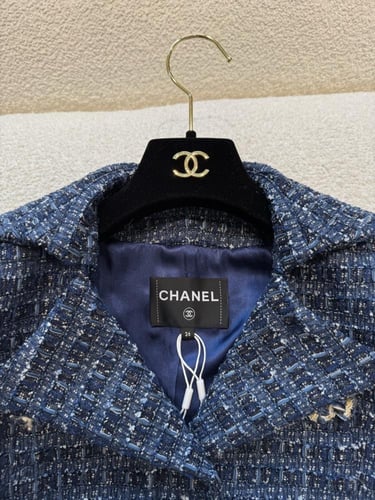 2025 سترة شانيل جاكيت تويد كحلي