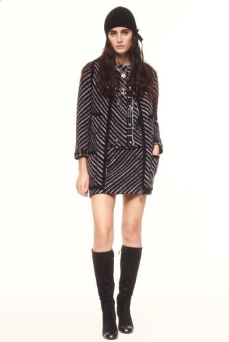 2024 سترة شانيل جاكيت كشمير قطن أسود ورديي أبيض