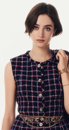 2024 اقراط شانيل غلق مسمار ذهبي