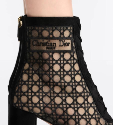 حذاء ديور نوتي دي بوت مخرم شفاف أسود بربطة