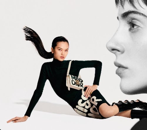 حقيبة ميس ديور جلد أبيض