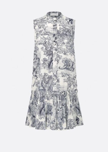 2025 فستان ديور تويد أسود بجيوب أمامية