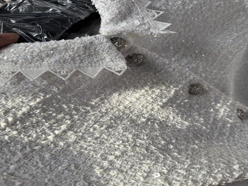 2024 سترة شانيل فاخرة تويد براق