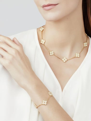 سوارة فان كليف فينتج الهمبرا 5 زخرفات ذهبي مرصع