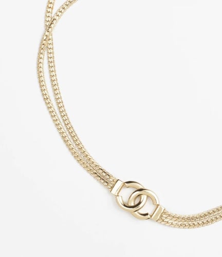 2024 قلادة شانيل شوكر معدن راتنج ستراس ذهبي