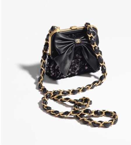 2024 حقيبة شانيل يد صغيرة مع سلسلة أسود