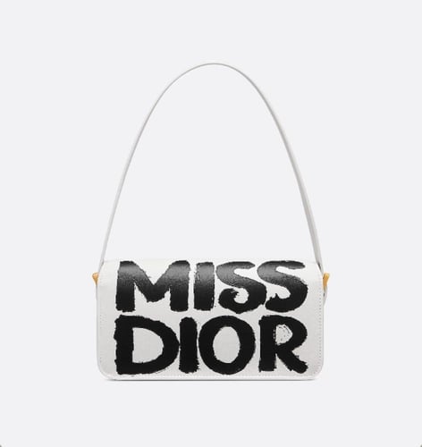 حقيبة ميس ديور جلد أبيض