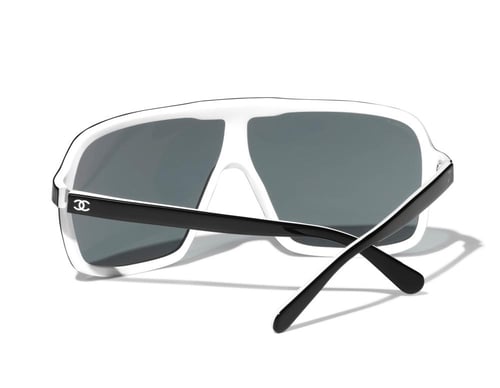 نظارات شانيل شمسية أسود شيلد عاكسة