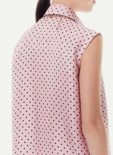 2024 توب شانيل حرير بلا أكمام