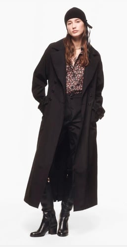 2024 ترينش كوت شانيل أسود