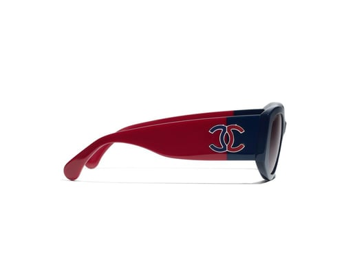 نظارة شمسية شانيل بإطار بيضاوي