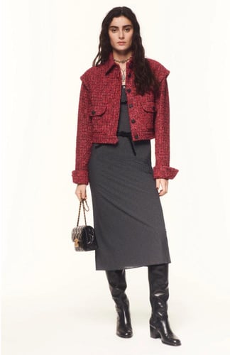 2024 تنورة شانيل جيرسي أسود بطبعات cc