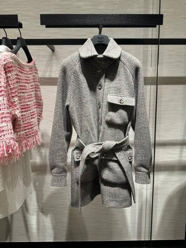 2024 فستان شانيل تويد صوفي رمادي