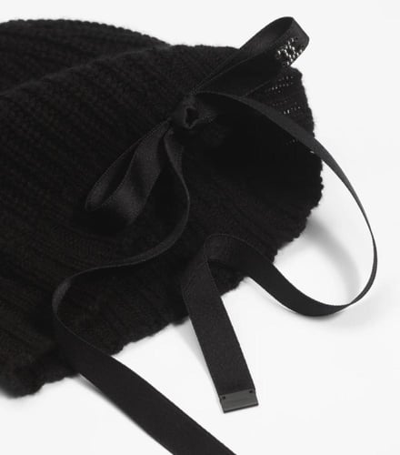 2025 قبعة شانيل بيني كشمير ساتان أسود