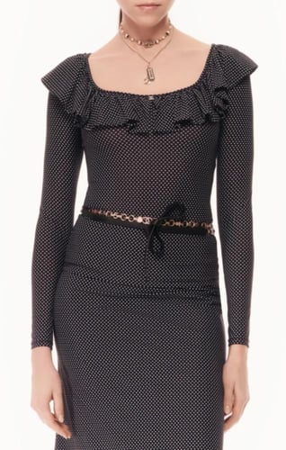 2024 تنورة شانيل جيرسي أسود بطبعات cc