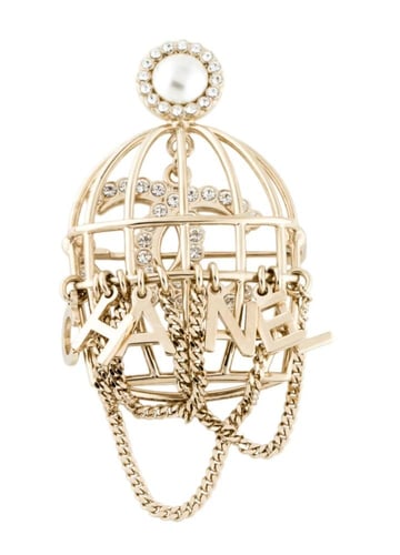 2023 بروش شانيل ذهبي على شكل قفص