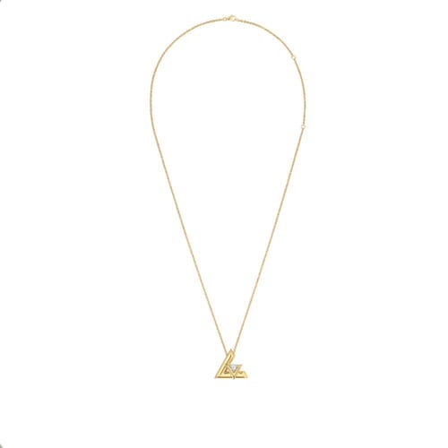 قلادة لوي فيتون ذهبية مرصعة LV Volt