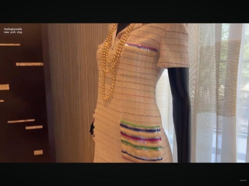 2024 فستان شانيل تويد قطني مطرّز أبيض