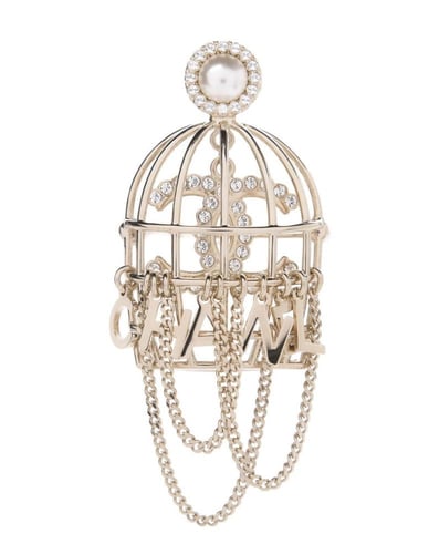 2023 بروش شانيل ذهبي على شكل قفص