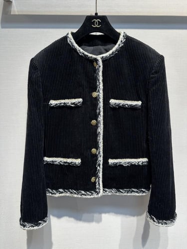 2025 سترة شانيل جاكيت شتوي أسود