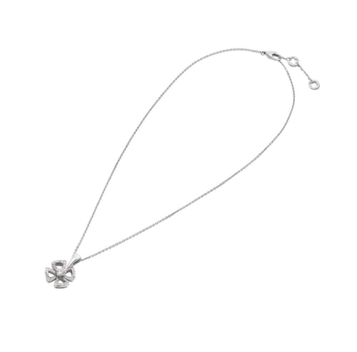 قلادة بولغاري فيوريفير فضي كريستالي ميني