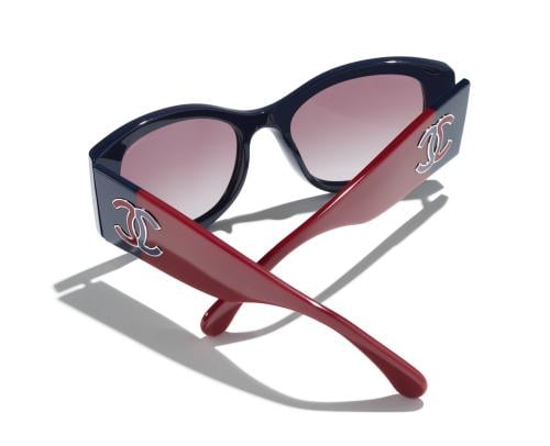 نظارة شمسية شانيل بإطار بيضاوي