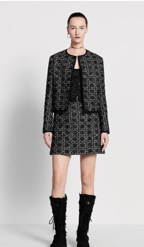 2025 تنورة ديور تويد كاناج أسود كروز