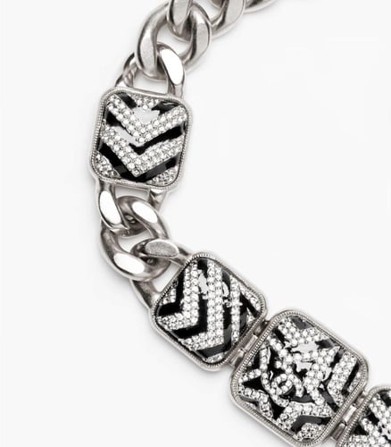 2024 قلادة شانيل شوكر معدن راتنج ستراس اسود بنجمة...