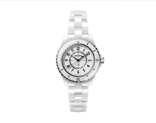 ساعة شانيل J12 سيراميك أبيض و فولاذ