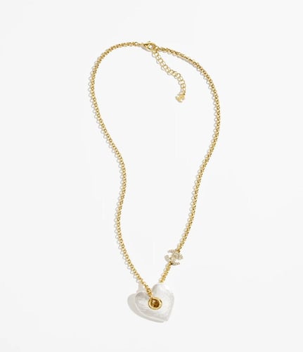 2024 قلادة شانيل بدلاية ذهبي، لآلئ زجاجية