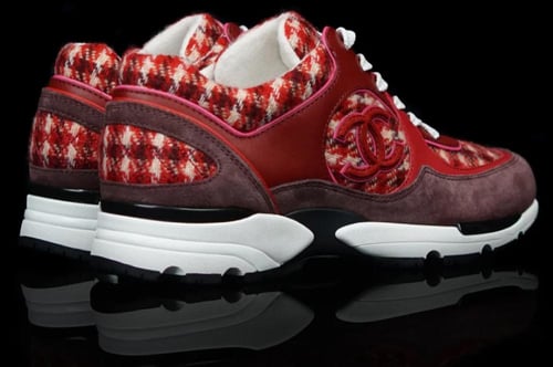 2024 أحذية شانيل رياضية سنيكر تويد صوفي جلد بيج بر...