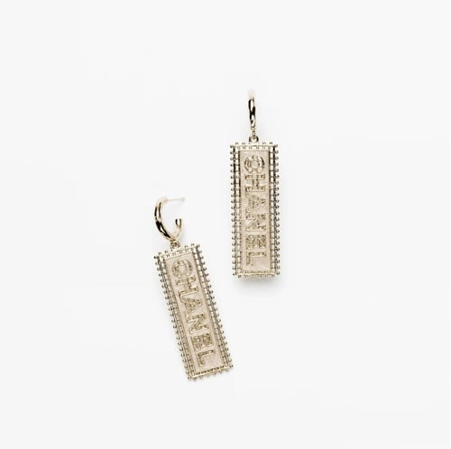 2024 اقراط شانيل طويلة بتعليقة سي سي مرصعه بكرستال