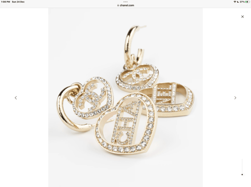 2024 شانيل اقراط بدلاية فاخرة جدا معدن ستراس بقلبي...