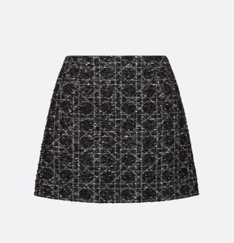 2025 تنورة ديور تويد كاناج أسود كروز