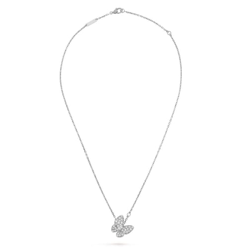 قلادة فان كليف تو باترفلاي فراشة فضي أبيض