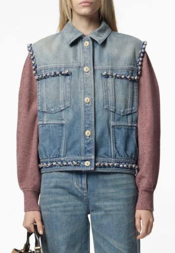 2025 جيليه شانيل دينم أزرق جاكيت