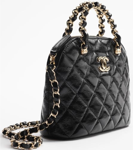 2024 حقيبة شانيل تسوق صغيرة جلد أسود