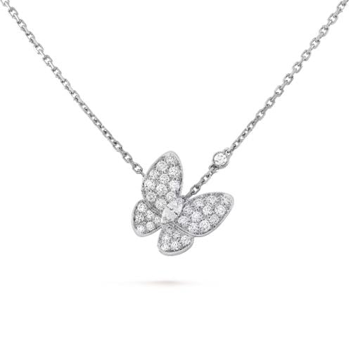 قلادة فان كليف تو باترفلاي فراشة فضي أبيض
