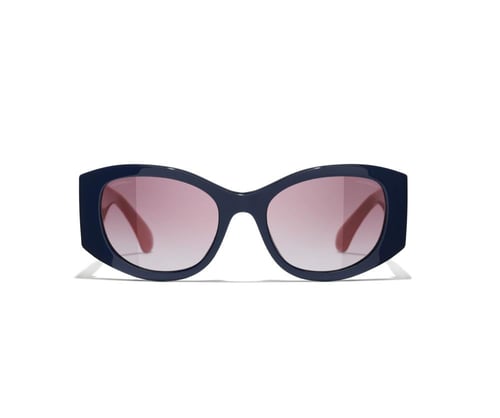 نظارة شمسية شانيل بإطار بيضاوي