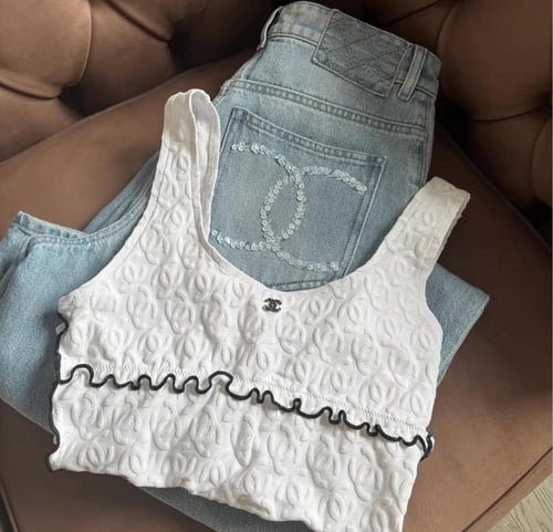 2025 مايوه شانيل شاطئ كوكو بيتش بطبعات لوقو شعار