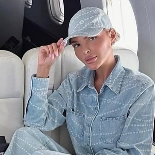 2025 كاب شانيل قبعة دينم أزرق بطبعات لوقو