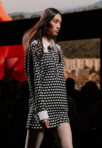 2024 فستان شانيل قصير جيرسيه قطني